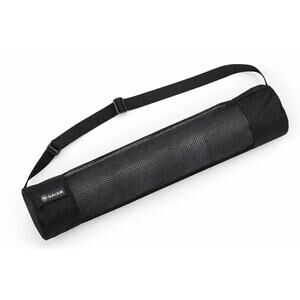 Gaiam Black Mesh Yoga Mat Bag Adjustable Strap Carrier